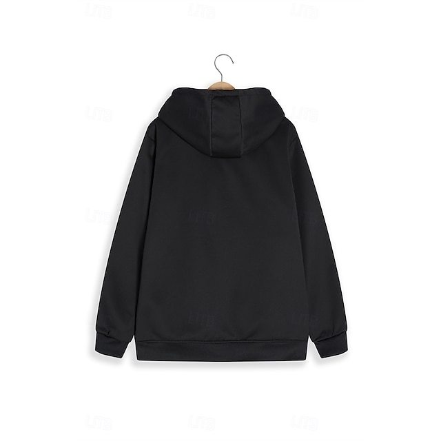 Men's Hoodie Full Zip Hoodie Fleece Jacket Black White Wine Army Green Navy Blue Hooded Plain Sports & Outdoor Daily Holiday Vintage Streetwear Casual Fall & Winter Clothing Apparel Hoodies