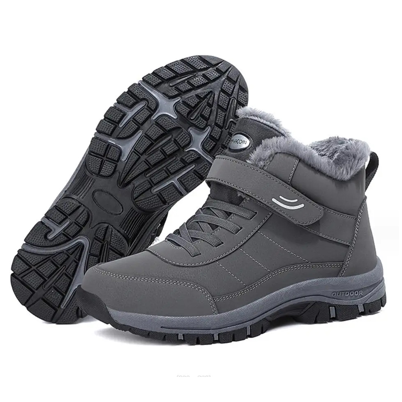 Men's Slip Resistant Snow Boots, Winter Thermal Shoes, Windproof Hiking Boots With Fuzzy Lining