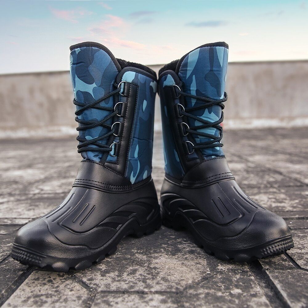 Men's Warm Winter Boots Waterproof Non-Slip Fishing Boots Work Boots (Insulation Rating: -40°F)