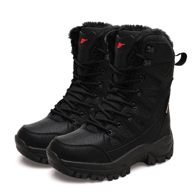 Women's Fashion Comfortable Waterproof Warm Fleece Snow Combat Boots