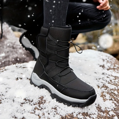 Men's High Top Snow Boots Warm Fleece Waterproof Non-Slip Hiking Boots Work Boots