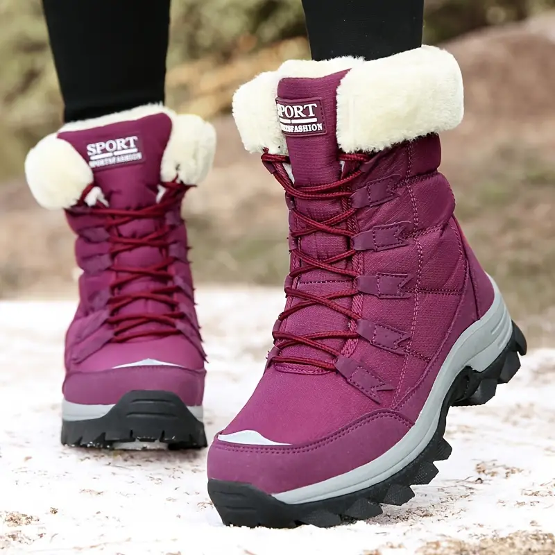 Dallader Women's Plush Lining Warm Waterproof  High Cut Thickened Snow Boots