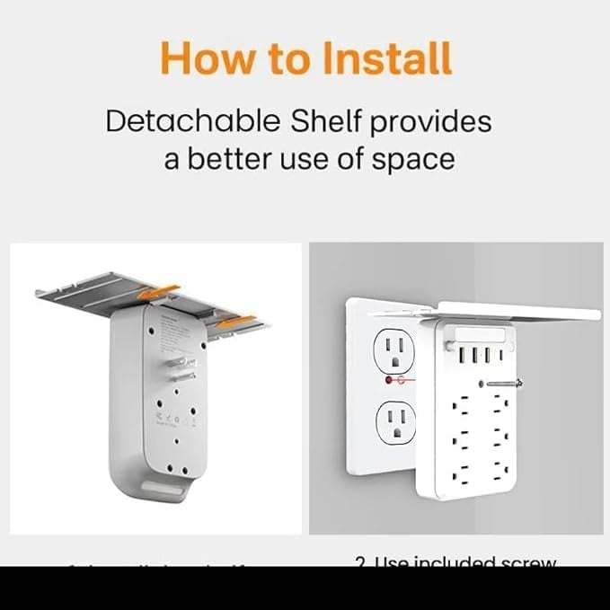 Wall Socket Extender with Shelf & USB Ports – Organize & Power Up Your Space 🌟