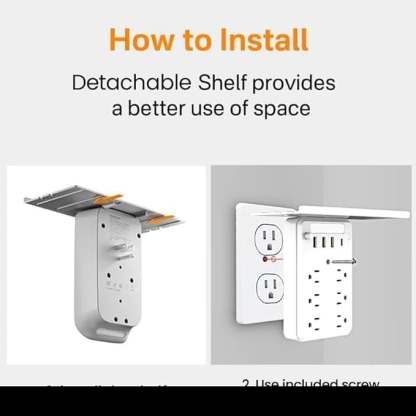Wall Socket Extender with Shelf & USB Ports – Organize & Power Up Your Space 🌟
