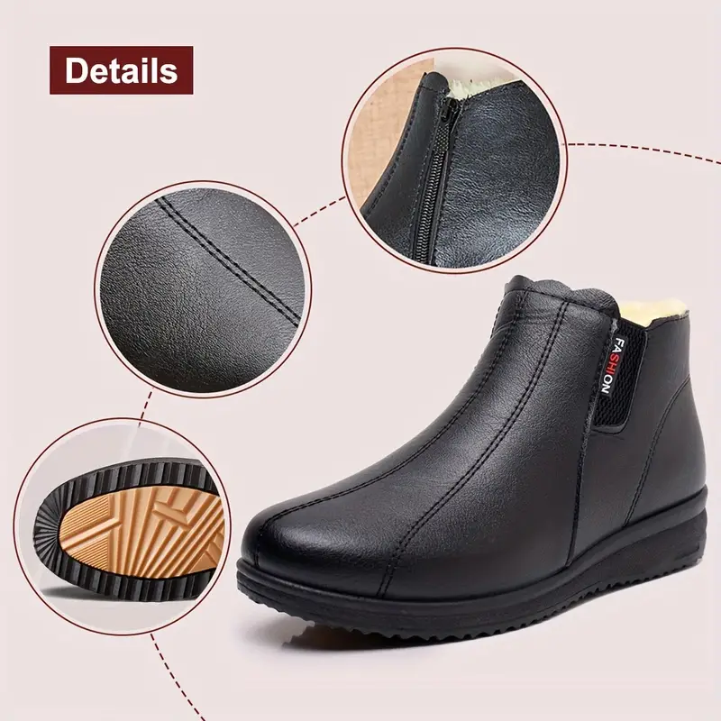 🔥Last Day Promotion 50% OFF - Women's Fleece Lined Thermal Leather Orthopedic Boots