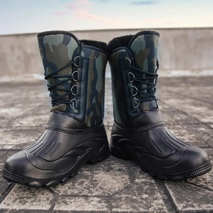 Men's Warm Winter Boots Waterproof Non-Slip Fishing Boots Work Boots (Insulation Rating: -40°F)