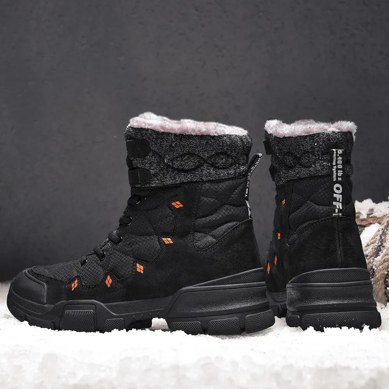 Men's Winter Warm Waterproof Snow Boots  Hiking Boots Snow Boots