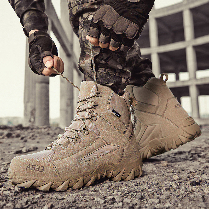 Men's Waterproof Non-Slip Warm Snow Combat Boots Safety Work Boots (Regular Style & Insulated Style)