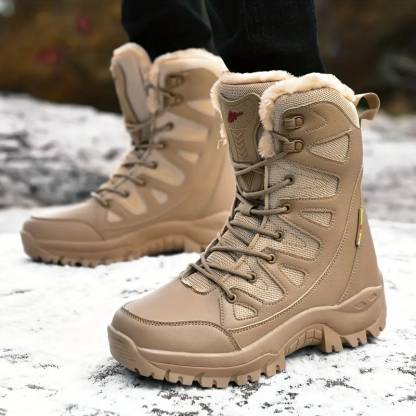Women's Fashion Comfortable Waterproof Warm Fleece Snow Combat Boots