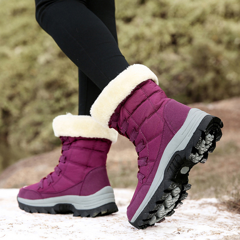 Dallader Women's Plush Lining Warm Waterproof  High Cut Thickened Snow Boots