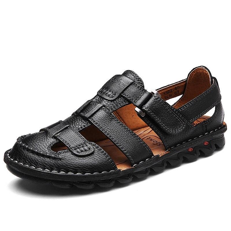 High quality cow leather sandals summer outdoor handmade men sandals f