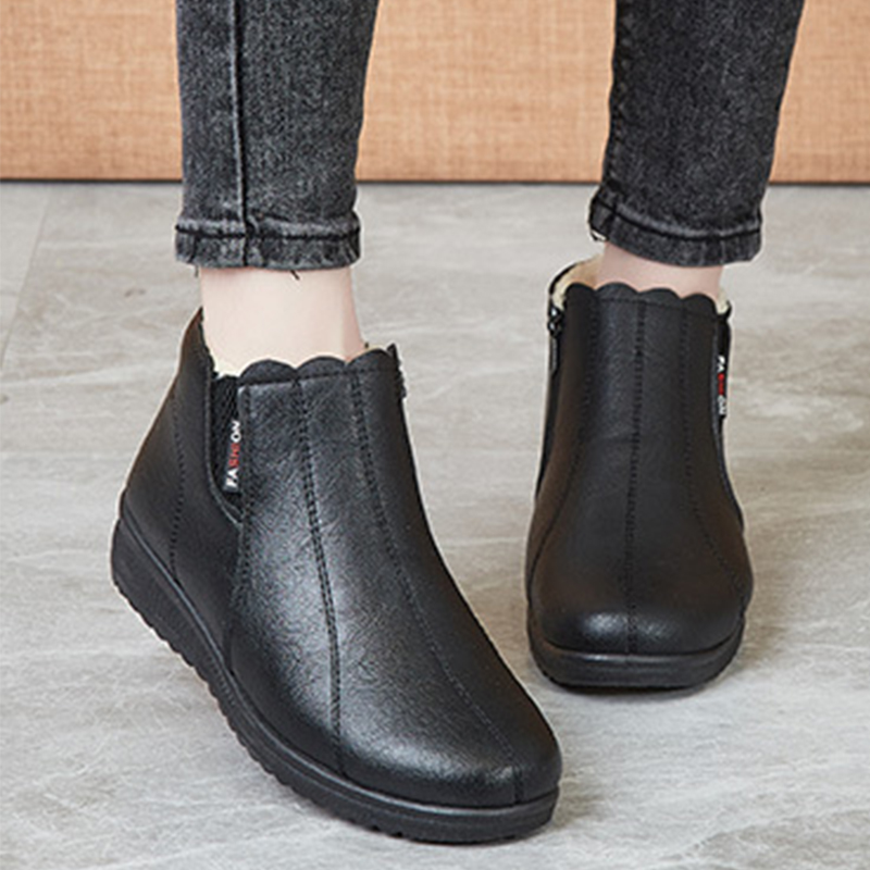 🔥Last Day Promotion 50% OFF - Women's Fleece Lined Thermal Leather Orthopedic Boots