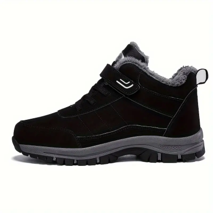 Men's Slip Resistant Snow Boots, Winter Thermal Shoes, Windproof Hiking Boots With Fuzzy Lining