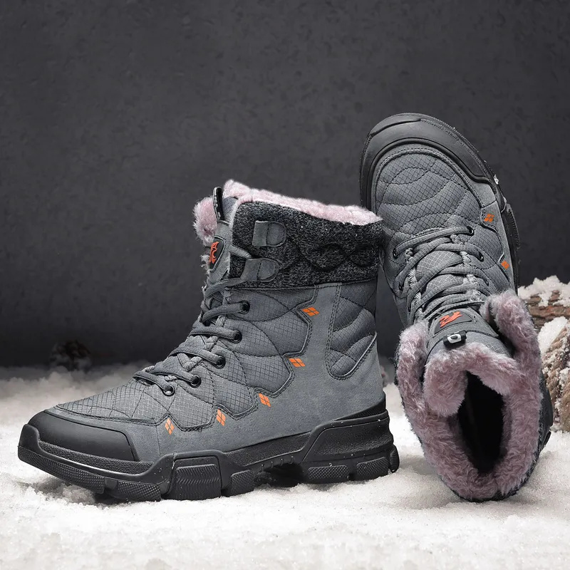 Men's Winter Warm Waterproof Snow Boots  Hiking Boots Snow Boots