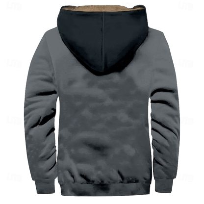 Men's Cowboy Fleece Hoodies Sweatshirt Outerwear Hooded Sweatshirt Hooded Fashion 3D Print Holiday Streetwear Blue Brown Zipper Pocket Fall Winter Designer