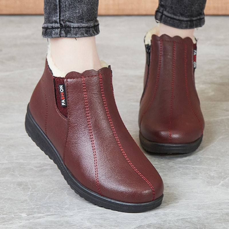 🔥Last Day Promotion 50% OFF - Women's Fleece Lined Thermal Leather Orthopedic Boots