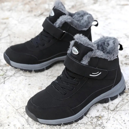 Men's Slip Resistant Snow Boots, Winter Thermal Shoes, Windproof Hiking Boots With Fuzzy Lining