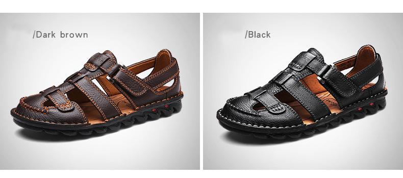 [Copy]High quality cow leather sandals summer outdoor handmade men sandals fashion comfortable men beach leather shoes