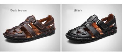 [Copy]High quality cow leather sandals summer outdoor handmade men sandals fashion comfortable men beach leather shoes