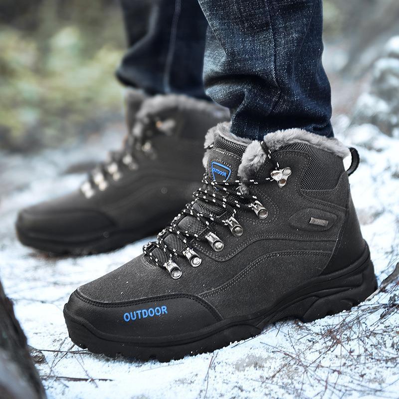 Men's Comfortable and Warm Wool Lined Hiking Shoes