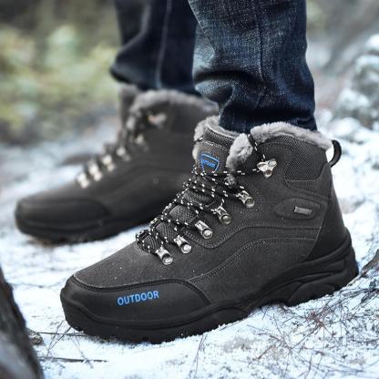 Men's Comfortable and Warm Wool Lined Hiking Shoes