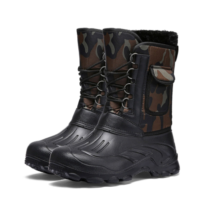 Men's Warm Winter Boots Waterproof Non-Slip Fishing Boots Work Boots (Insulation Rating: -40°F)