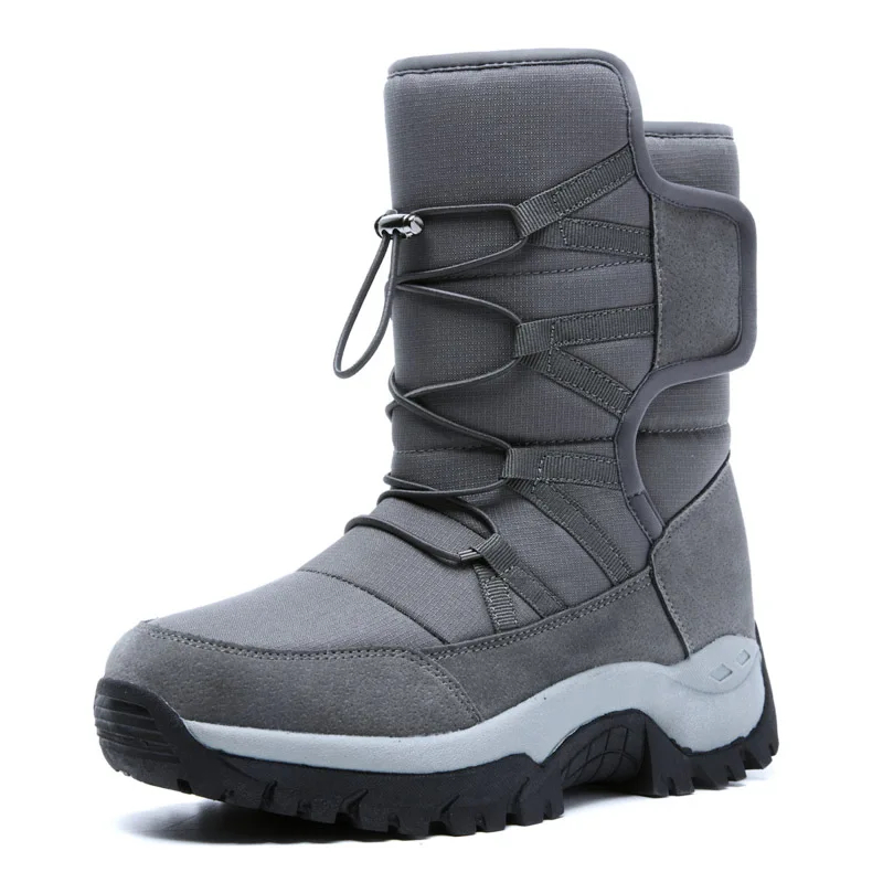 Men's High Top Snow Boots Warm Fleece Waterproof Non-Slip Hiking Boots Work Boots