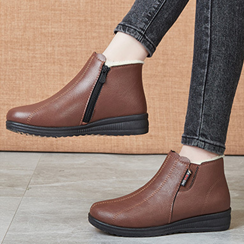 🔥Last Day Promotion 50% OFF - Women's Fleece Lined Thermal Leather Orthopedic Boots