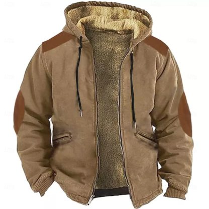 Men's Zip Up Hoodie Full Zip Hoodie Fuzzy Sherpa Fleece Jacket