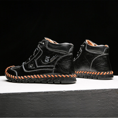 (🔥CLEARANCE SALE - 70% OFF)-Stitched Hand-Sewn Embossed Cowhide Medical Shoes - Relieve Soreness