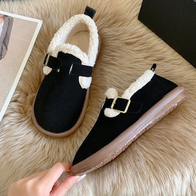 🔥Last Day Promotion 50% OFF - Women's Plush Round Toe Slip-On Orthopedic Shoes
