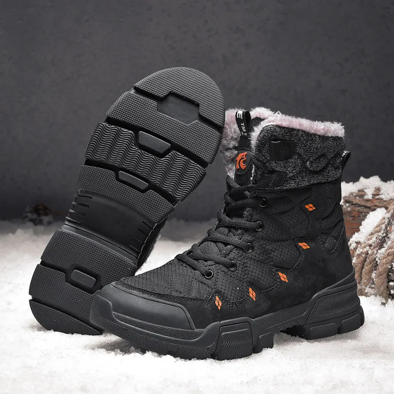 Men's Winter Warm Waterproof Snow Boots  Hiking Boots Snow Boots