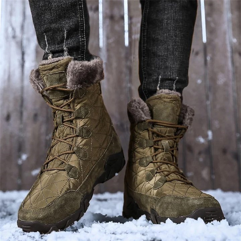🔥HOT SALE-Men's Comfortable Waterproof Fleece Snow Combat Boots