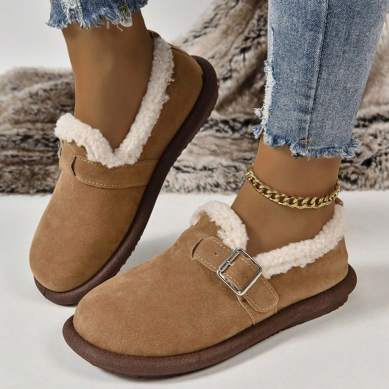 🔥Last Day Promotion 50% OFF - Women's Plush Round Toe Slip-On Orthope