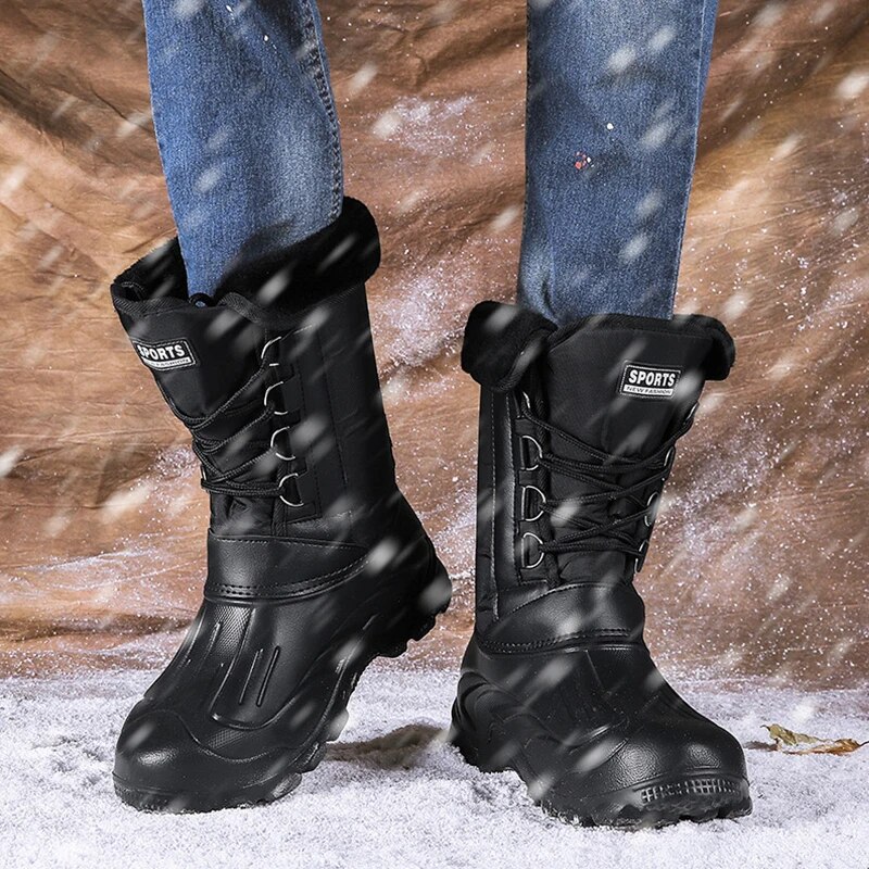 Men's Warm Winter Boots Waterproof Non-Slip Fishing Boots Work Boots (Insulation Rating: -40°F)