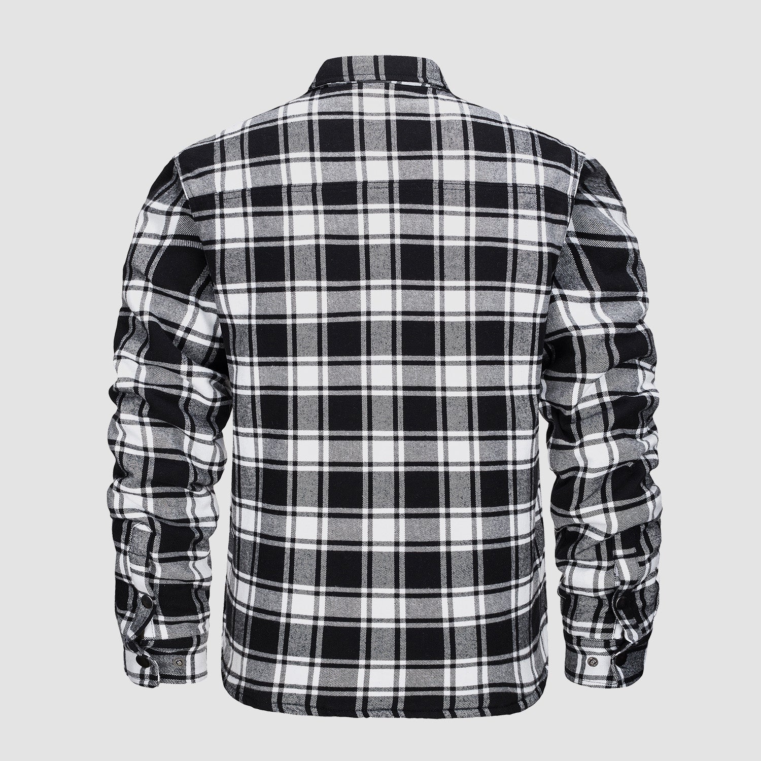 Men's Winter Padded Jacket - Warm Quilted Flannel Shirt Jacket with 5 Pockets for Outdoor and Casual Use