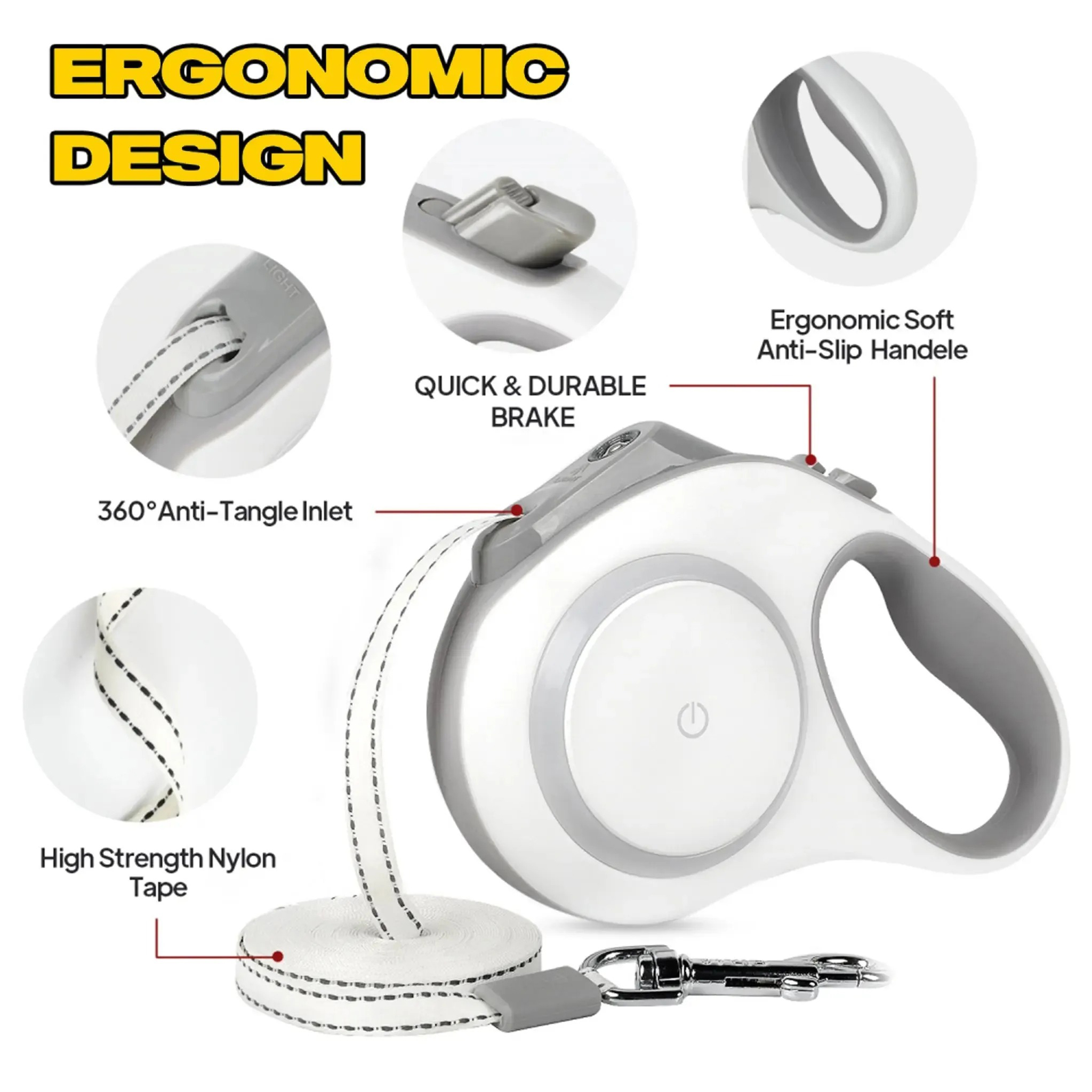 FIDA LED Lighted Retractable Dog Leash