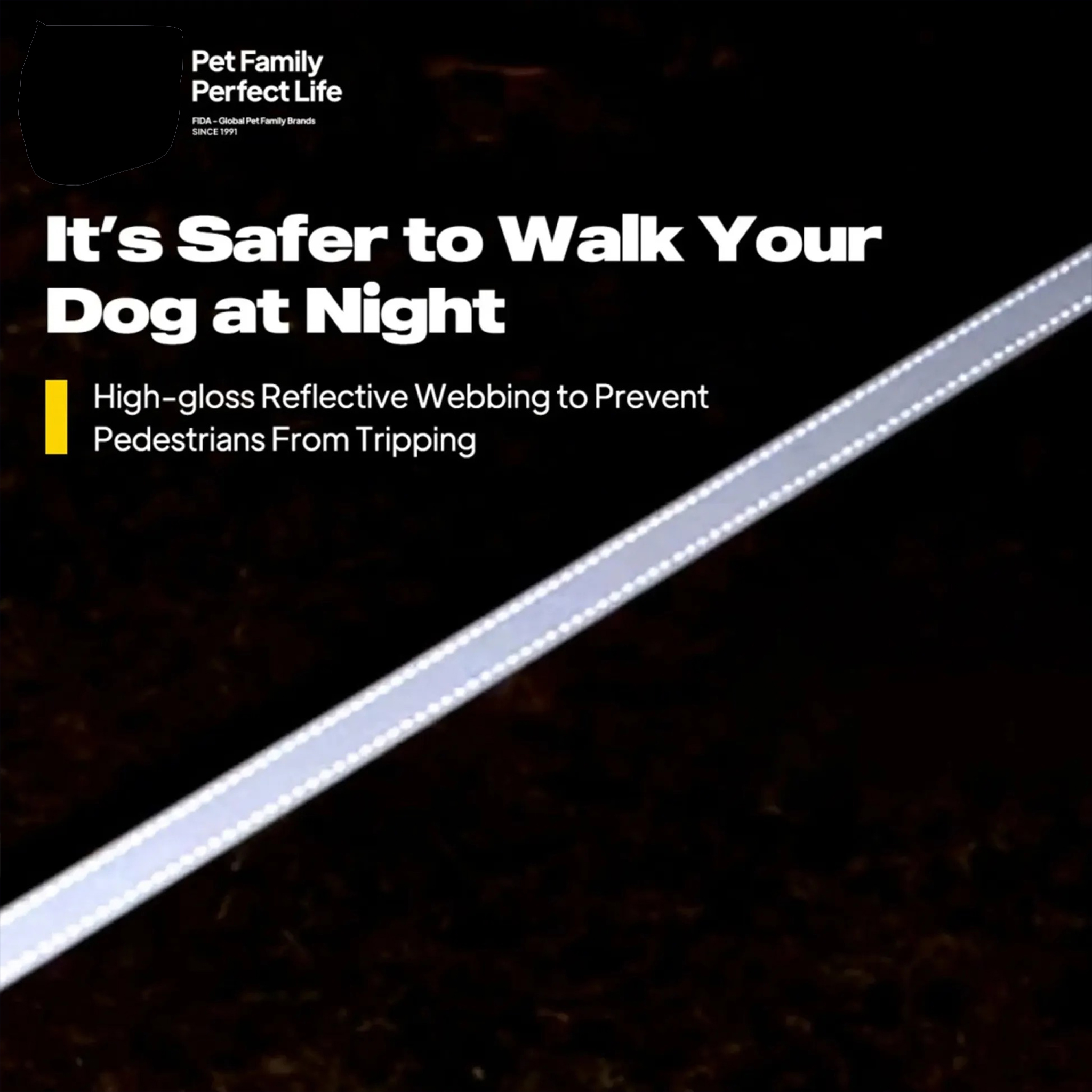 FIDA LED Lighted Retractable Dog Leash