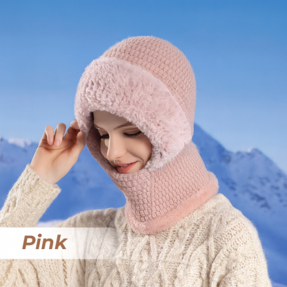 🎄Christmas Sale 50% OFF⛄️Women’s Thermal Knit Hood – Fleece-Lined Winter Hat, Neck Warmer & Face Cover Combo