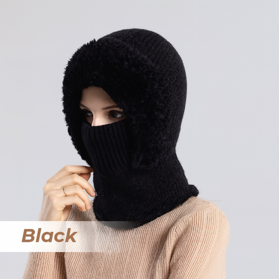 🎄Christmas Sale 50% OFF⛄️Women’s Thermal Knit Hood – Fleece-Lined Winter Hat, Neck Warmer & Face Cover Combo