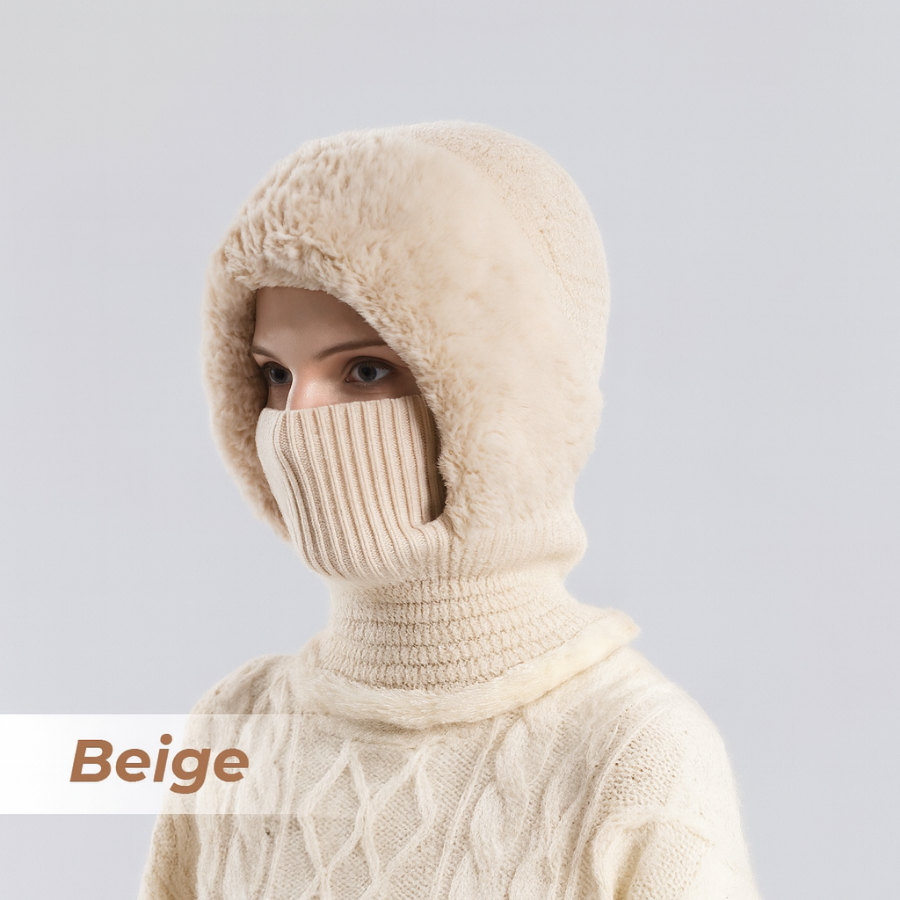 🎄Christmas Sale 50% OFF⛄️Women’s Thermal Knit Hood – Fleece-Lined Winter Hat, Neck Warmer & Face Cover Combo
