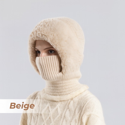 🎄Christmas Sale 50% OFF⛄️Women’s Thermal Knit Hood – Fleece-Lined Winter Hat, Neck Warmer & Face Cover Combo