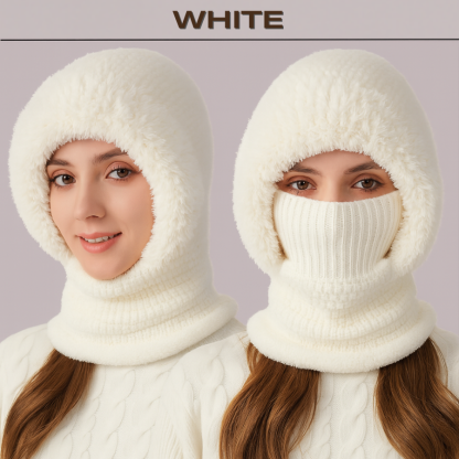 🎄Christmas Sale 50% OFF⛄️Women’s Thermal Knit Hood – Fleece-Lined Winter Hat, Neck Warmer & Face Cover Combo