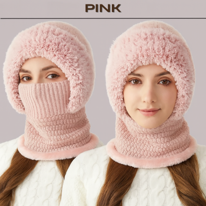 🎄Christmas Sale 50% OFF⛄️Women’s Thermal Knit Hood – Fleece-Lined Winter Hat, Neck Warmer & Face Cover Combo