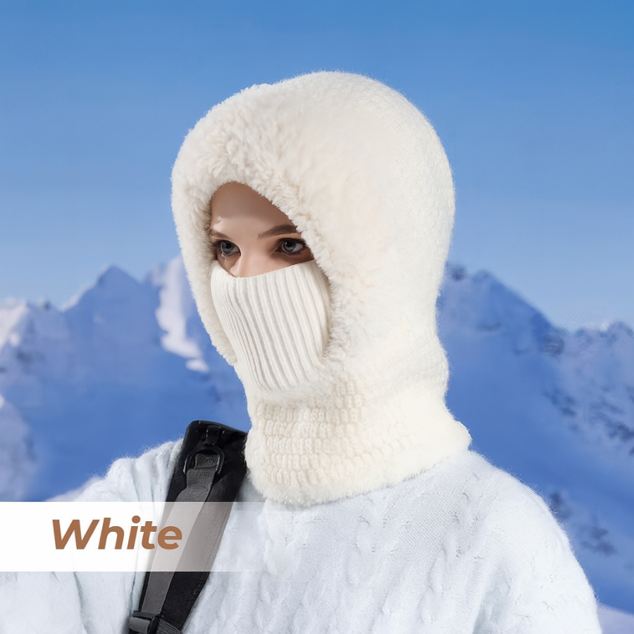 🎄Christmas Sale 50% OFF⛄️Women’s Thermal Knit Hood – Fleece-Lined Winter Hat, Neck Warmer & Face Cover Combo