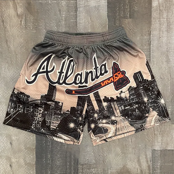 Patch casual mesh shorts