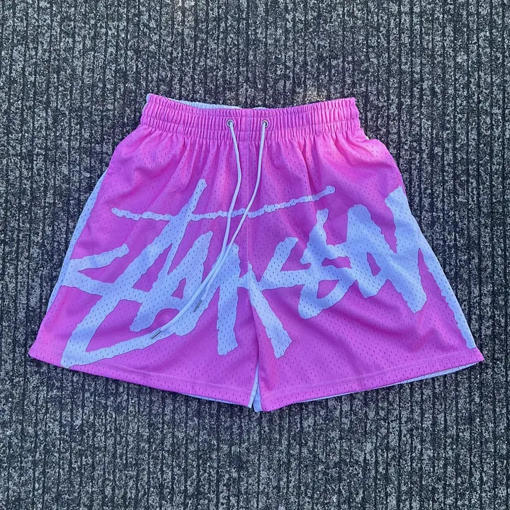 Patch casual mesh shorts