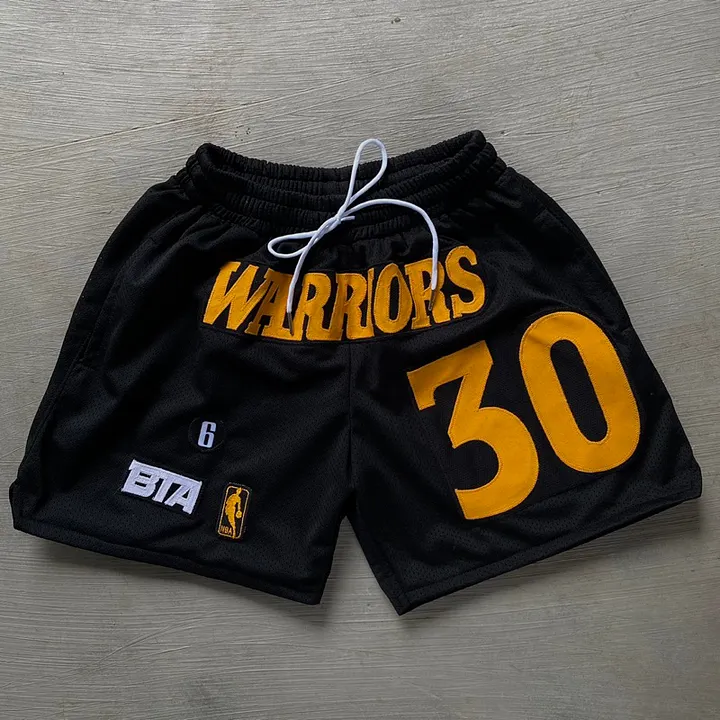 Patch casual mesh shorts