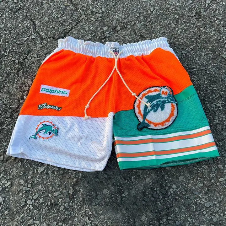Patch casual mesh shorts