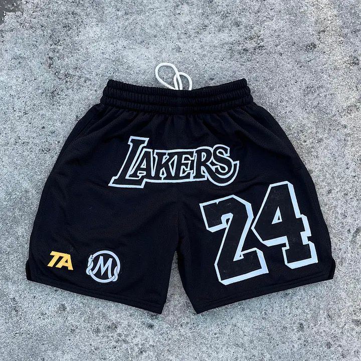 Patch casual mesh shorts